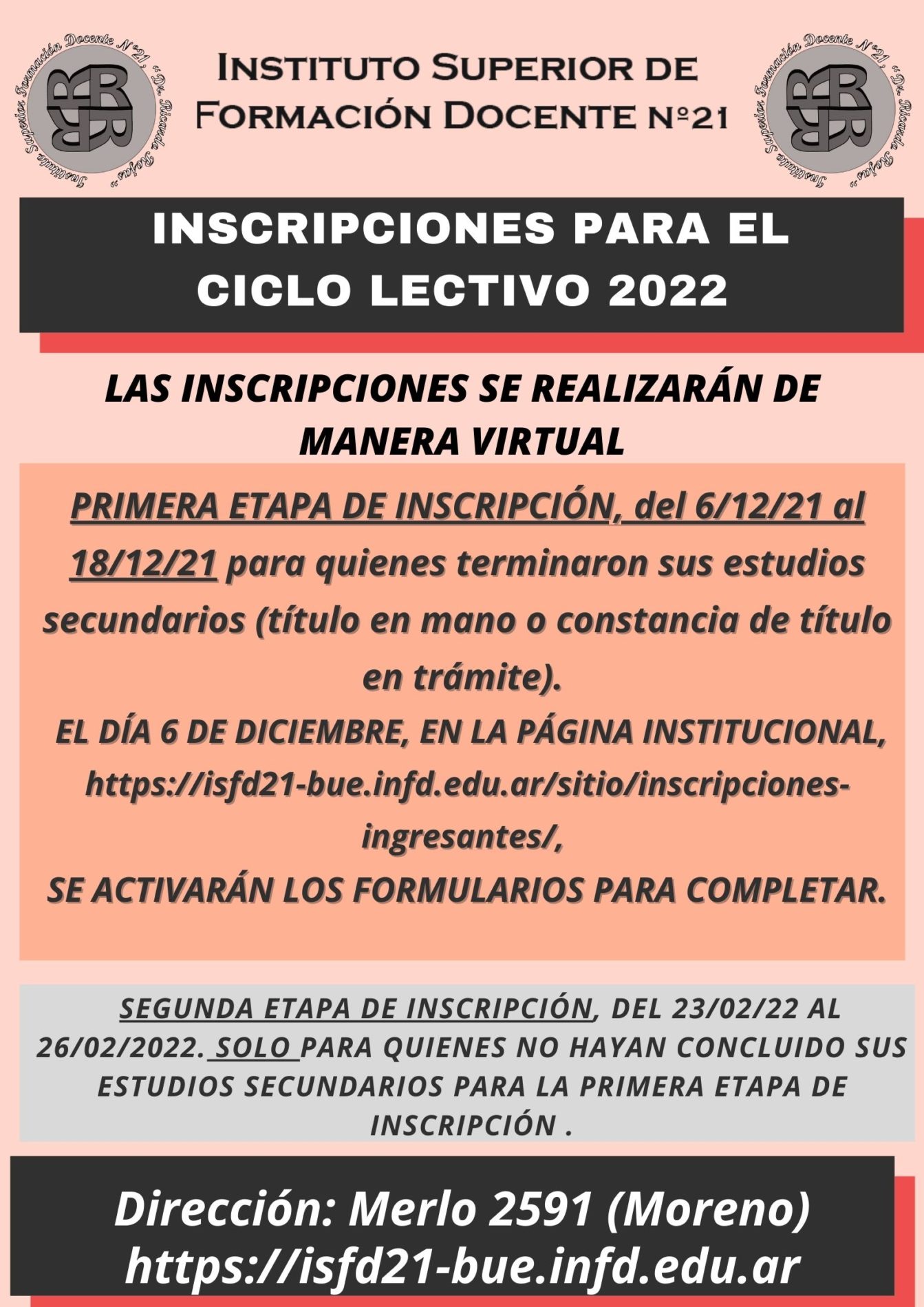 INSCRIPCIONES PARA EL CICLO LECTIVO 2023 – INSTITUTO SUPERIOR DE ...