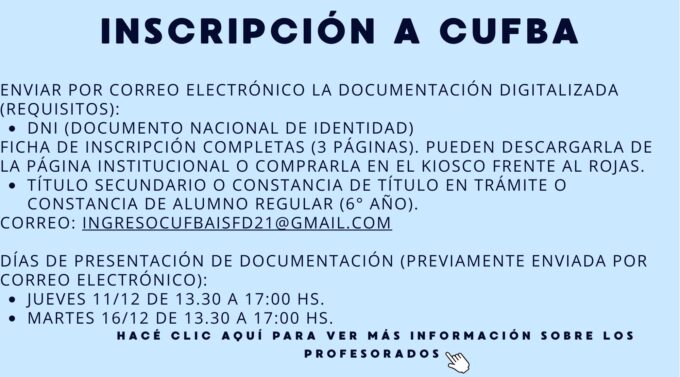INSCRIPCIÓN A CUFBA